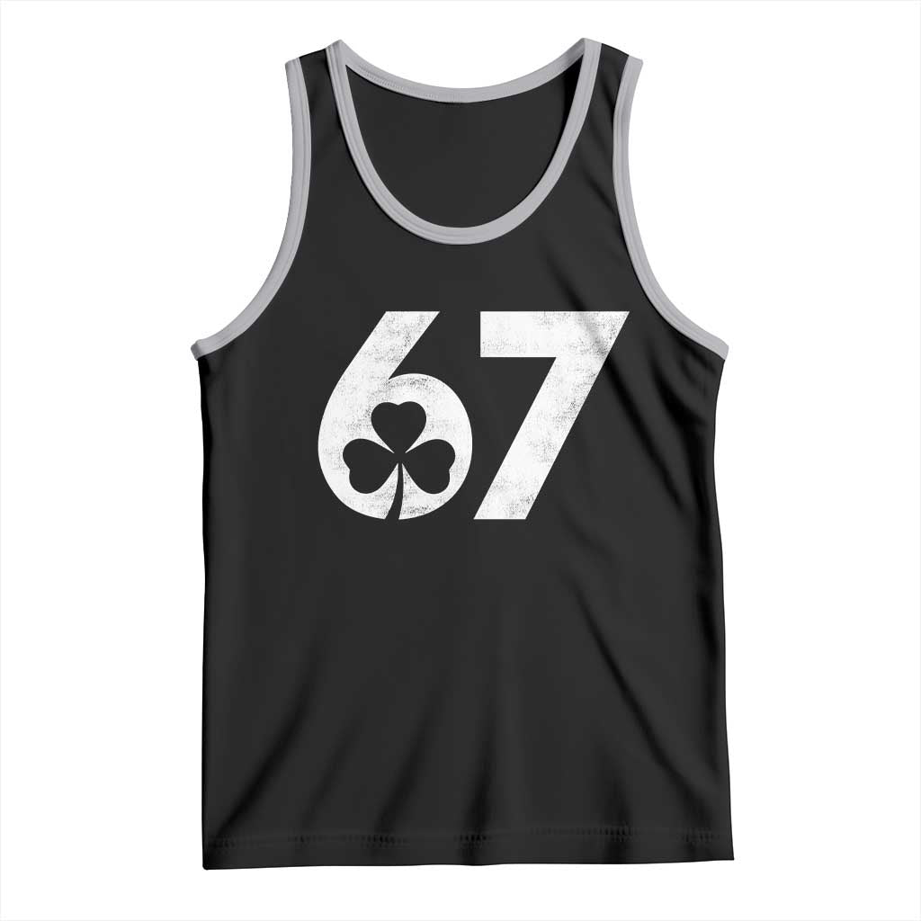 Funny St Patricks Day 67 Six Seven Vintage Shamrock Tank Top