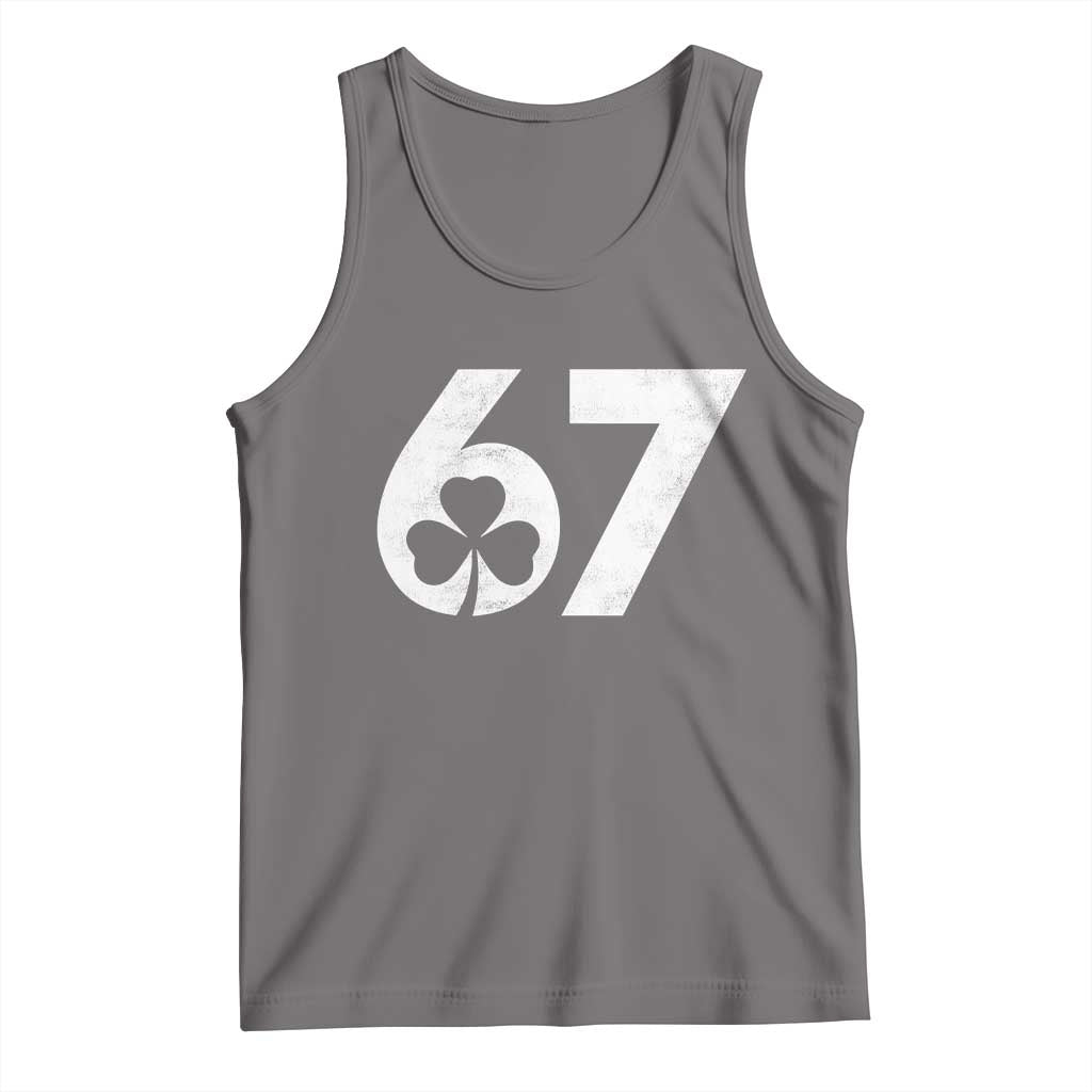 Funny St Patricks Day 67 Six Seven Vintage Shamrock Tank Top