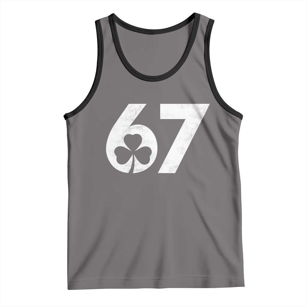 Funny St Patricks Day 67 Six Seven Vintage Shamrock Tank Top