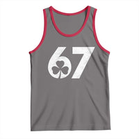 Funny St Patricks Day 67 Six Seven Vintage Shamrock Tank Top