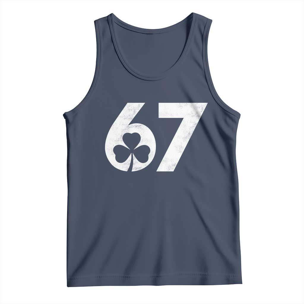 Funny St Patricks Day 67 Six Seven Vintage Shamrock Tank Top