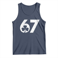 Funny St Patricks Day 67 Six Seven Vintage Shamrock Tank Top