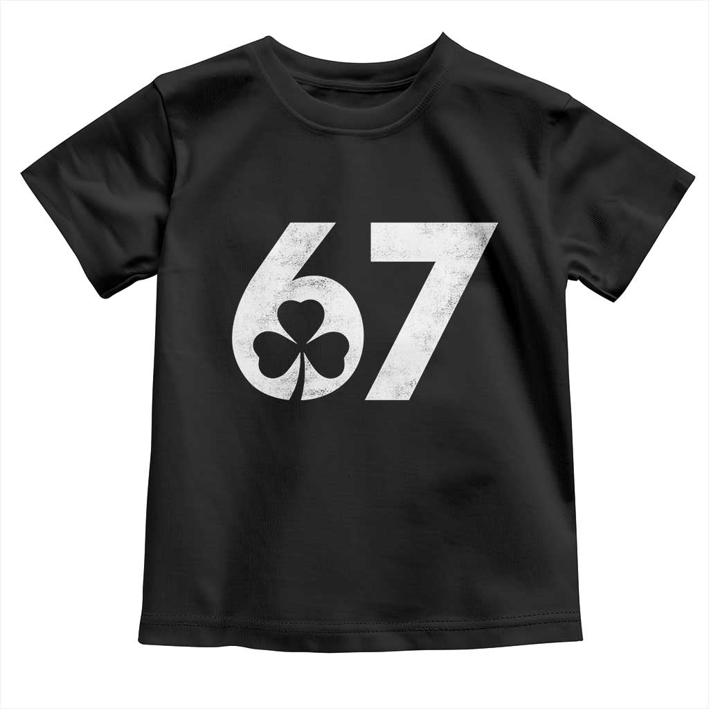 Funny St Patricks Day 67 Six Seven Vintage Shamrock Toddler T Shirt