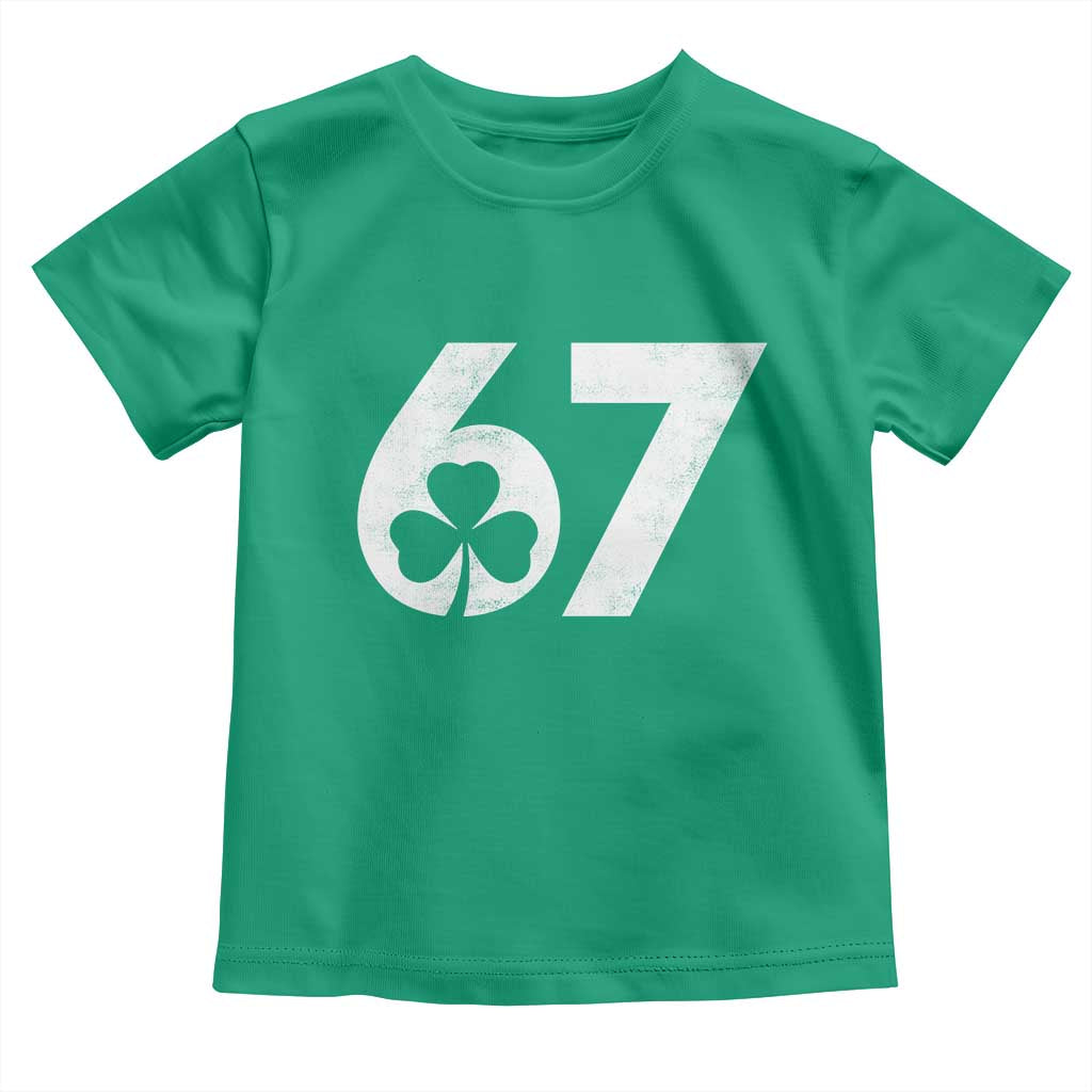 Funny St Patricks Day 67 Six Seven Vintage Shamrock Toddler T Shirt