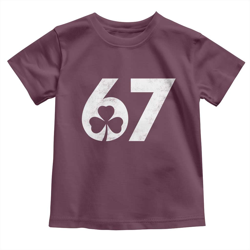 Funny St Patricks Day 67 Six Seven Vintage Shamrock Toddler T Shirt