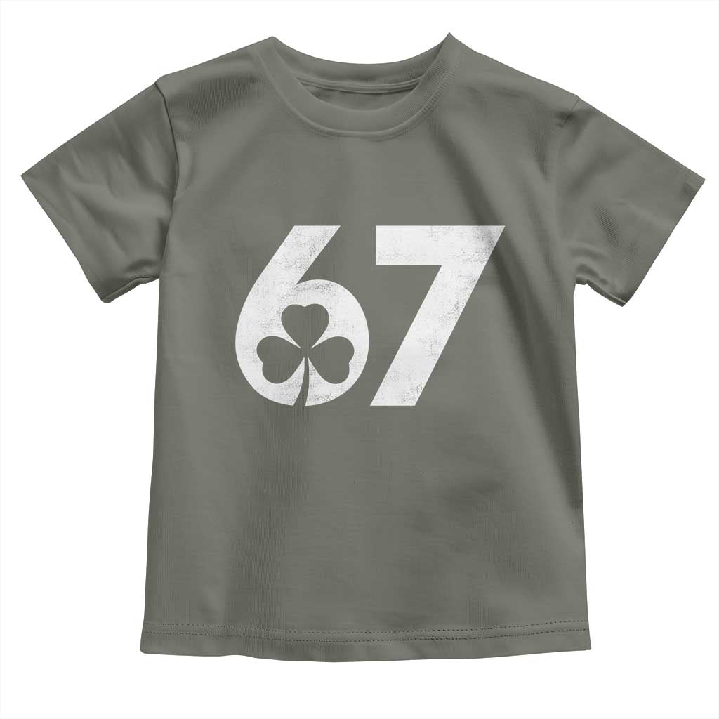 Funny St Patricks Day 67 Six Seven Vintage Shamrock Toddler T Shirt