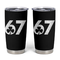 Funny St Patricks Day 67 Six Seven Vintage Shamrock Tumbler Cup