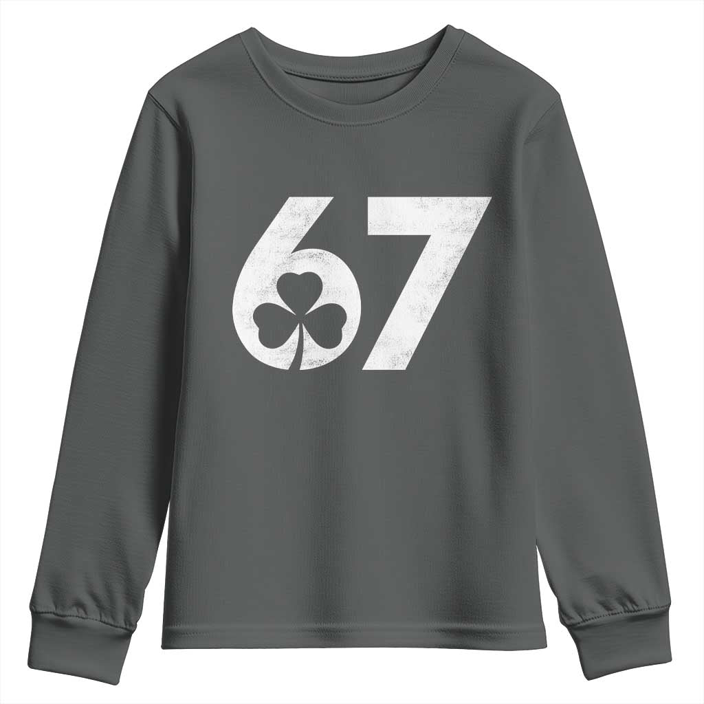 Funny St Patricks Day 67 Six Seven Vintage Shamrock Youth Sweatshirt