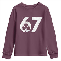 Funny St Patricks Day 67 Six Seven Vintage Shamrock Youth Sweatshirt