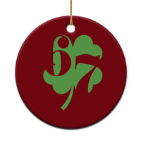 Funny St Patricks Day 67 Six Seven Meme Shamrock Ceramic Ornament