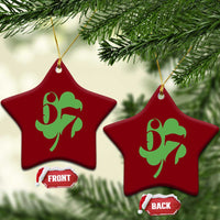 Funny St Patricks Day 67 Six Seven Meme Shamrock Ceramic Ornament