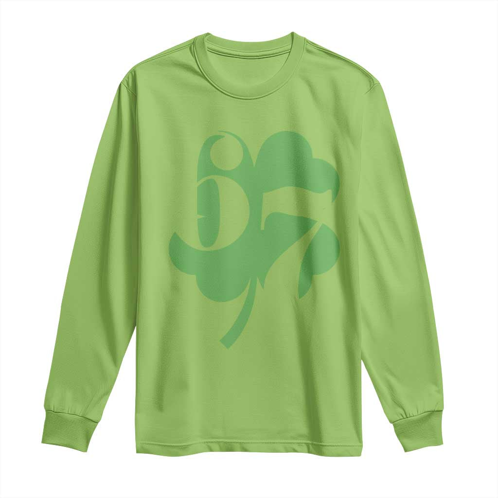 Funny St Patricks Day 67 Six Seven Meme Shamrock Long Sleeve Shirt