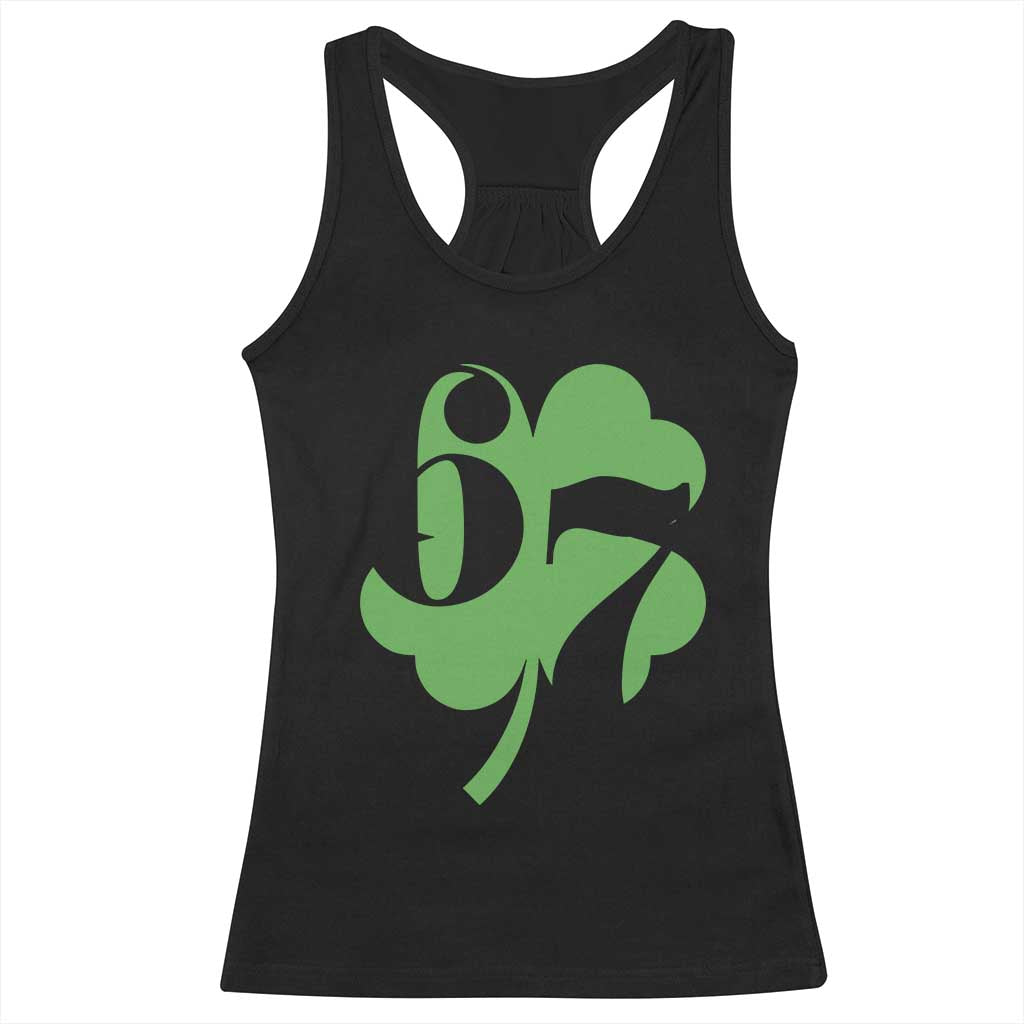 Funny St Patricks Day 67 Six Seven Meme Shamrock Racerback Tank Top