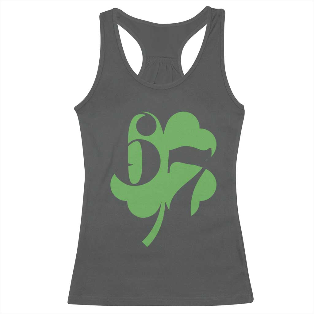 Funny St Patricks Day 67 Six Seven Meme Shamrock Racerback Tank Top