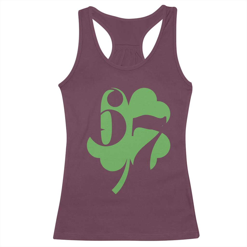 Funny St Patricks Day 67 Six Seven Meme Shamrock Racerback Tank Top