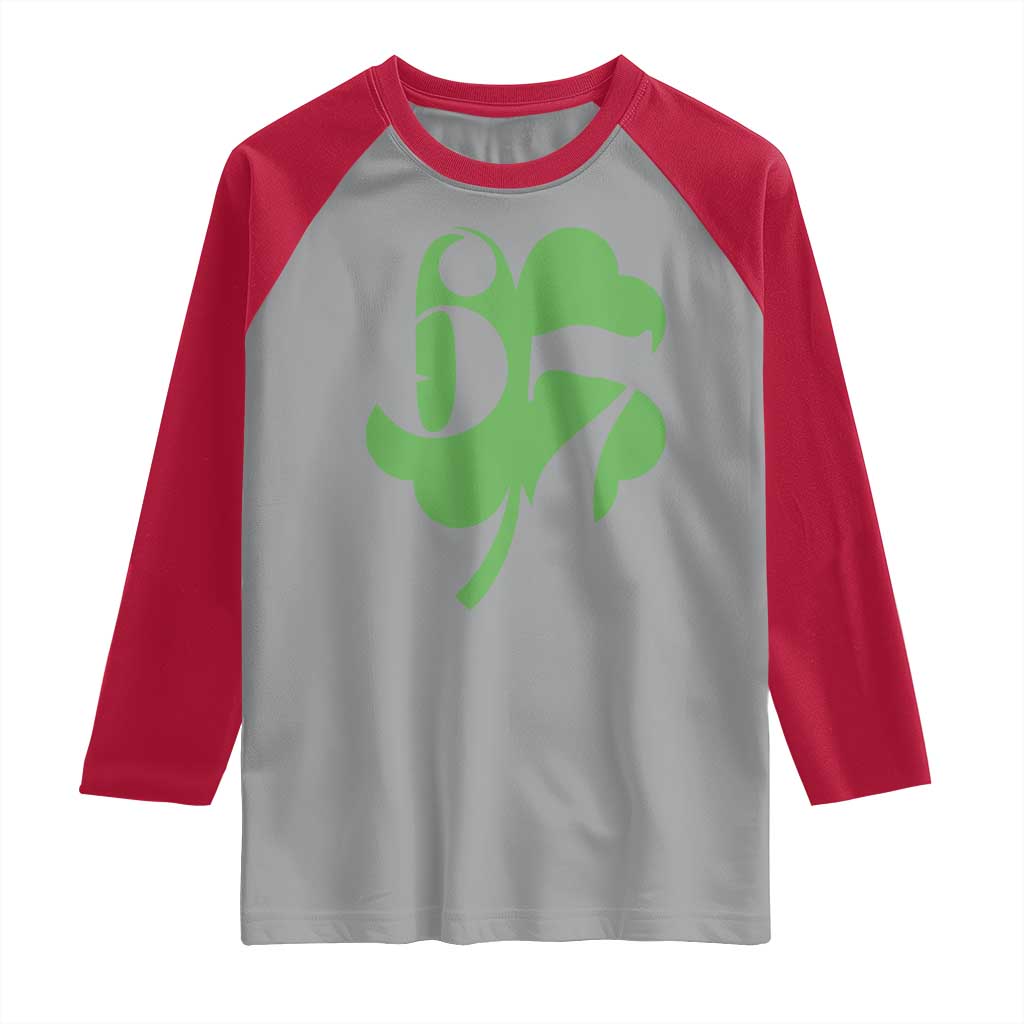 Funny St Patricks Day 67 Six Seven Meme Shamrock Raglan Shirt