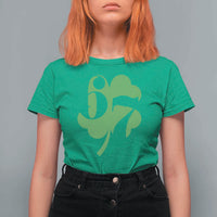 Funny St Patricks Day 67 Six Seven Meme Shamrock T Shirt For Women