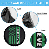 Six Seven 67 St Patricks Day Shamrock Vintage American Flag Spare Tire Cover