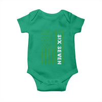 Six Seven 67 St Patricks Day Shamrock Vintage American Flag Baby Onesie