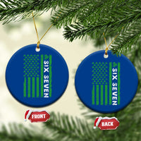 Six Seven 67 St Patricks Day Shamrock Vintage American Flag Ceramic Ornament