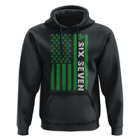 Six Seven 67 St Patricks Day Shamrock Vintage American Flag Hoodie