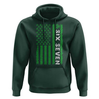 Six Seven 67 St Patricks Day Shamrock Vintage American Flag Hoodie