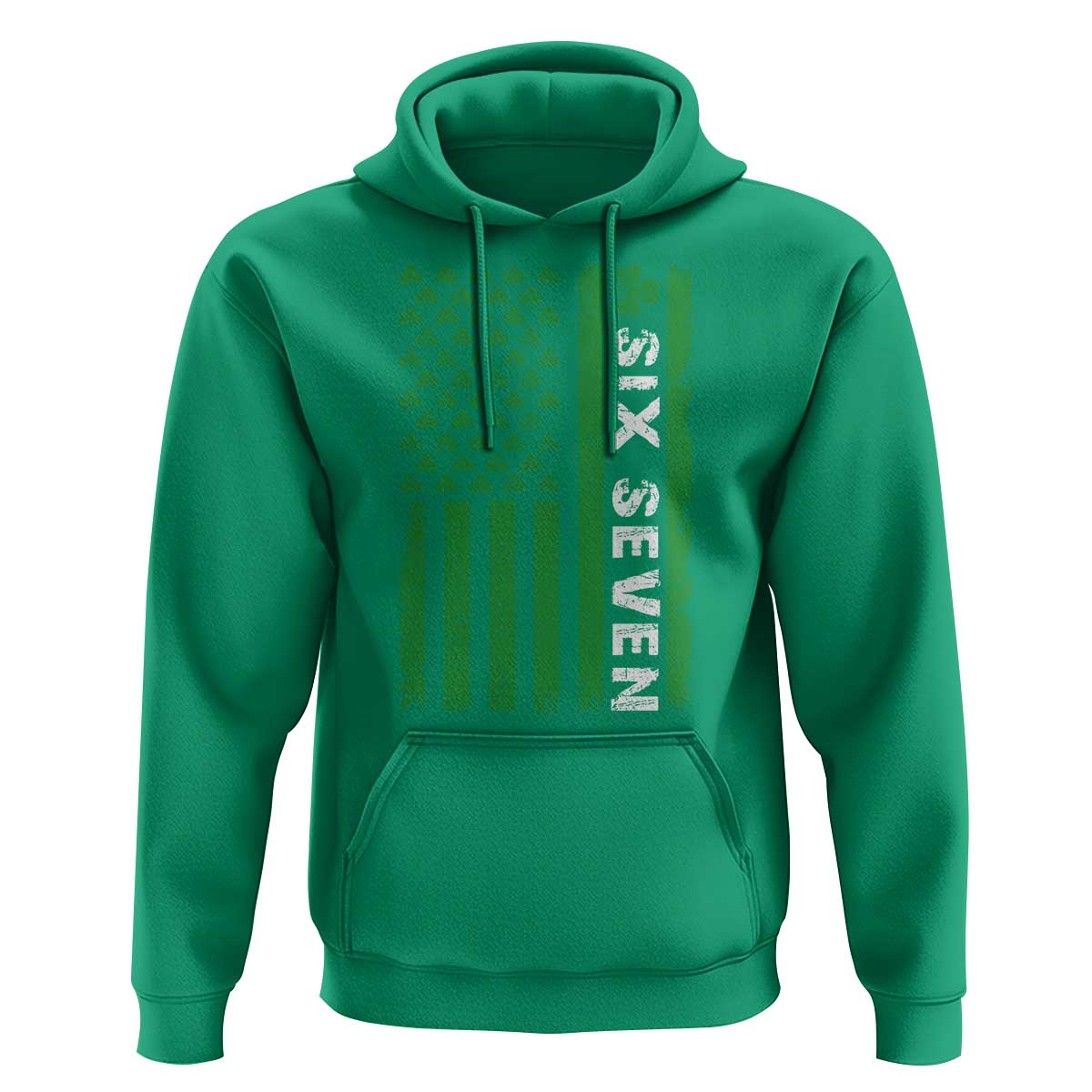 Six Seven 67 St Patricks Day Shamrock Vintage American Flag Hoodie