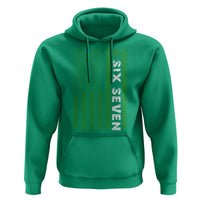Six Seven 67 St Patricks Day Shamrock Vintage American Flag Hoodie