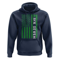 Six Seven 67 St Patricks Day Shamrock Vintage American Flag Hoodie