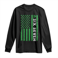 Six Seven 67 St Patricks Day Shamrock Vintage American Flag Long Sleeve Shirt