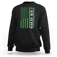 Six Seven 67 St Patricks Day Shamrock Vintage American Flag Sweatshirt
