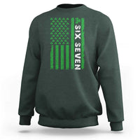 Six Seven 67 St Patricks Day Shamrock Vintage American Flag Sweatshirt