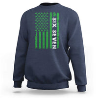 Six Seven 67 St Patricks Day Shamrock Vintage American Flag Sweatshirt