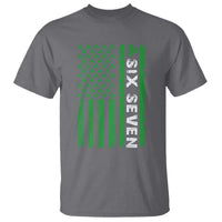 Six Seven 67 St Patricks Day Shamrock Vintage American Flag T Shirt