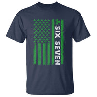 Six Seven 67 St Patricks Day Shamrock Vintage American Flag T Shirt