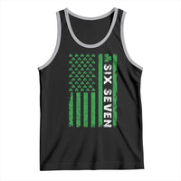 Six Seven 67 St Patricks Day Shamrock Vintage American Flag Tank Top