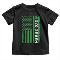 Six Seven 67 St Patricks Day Shamrock Vintage American Flag Toddler T Shirt