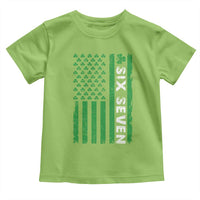 Six Seven 67 St Patricks Day Shamrock Vintage American Flag Toddler T Shirt