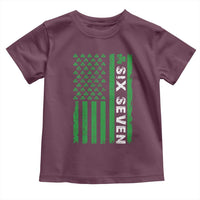 Six Seven 67 St Patricks Day Shamrock Vintage American Flag Toddler T Shirt