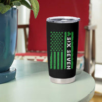 Six Seven 67 St Patricks Day Shamrock Vintage American Flag Tumbler Cup
