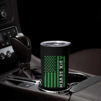 Six Seven 67 St Patricks Day Shamrock Vintage American Flag Tumbler Cup
