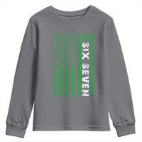 Six Seven 67 St Patricks Day Shamrock Vintage American Flag Youth Sweatshirt