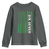 Six Seven 67 St Patricks Day Shamrock Vintage American Flag Youth Sweatshirt