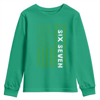 Six Seven 67 St Patricks Day Shamrock Vintage American Flag Youth Sweatshirt