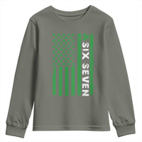 Six Seven 67 St Patricks Day Shamrock Vintage American Flag Youth Sweatshirt