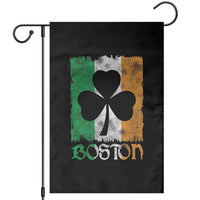 Boston St Patricks Day Garden Flag Distressed Shamrock Vintage Irish Flag