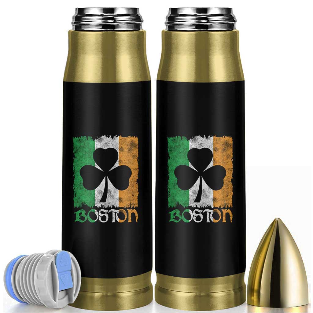 Boston St Patricks Day Bullet Tumbler Distressed Shamrock Vintage Irish Flag