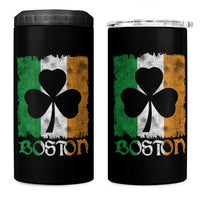 Boston St Patricks Day 4 in 1 Can Cooler Tumbler Distressed Shamrock Vintage Irish Flag