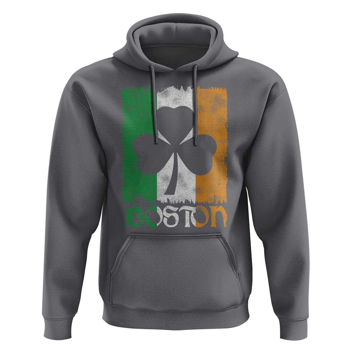 Boston St Patricks Day Hoodie Distressed Shamrock Vintage Irish Flag