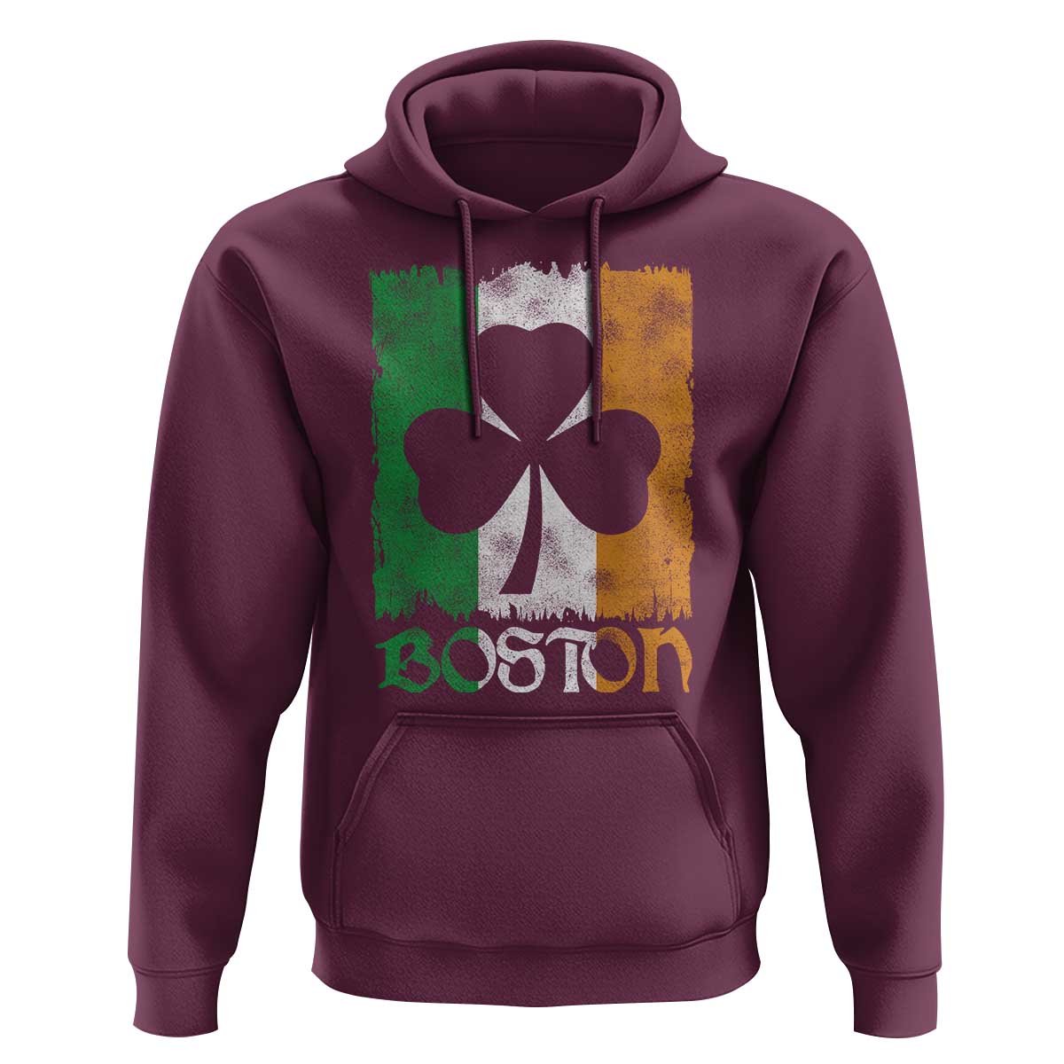 Boston St Patricks Day Hoodie Distressed Shamrock Vintage Irish Flag